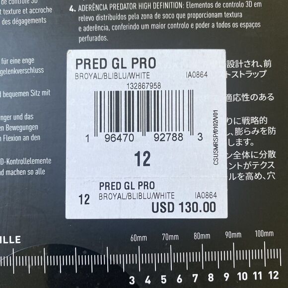 Adidas Predator Pro Goalkeeper Gloves Adult Size 12 IA0864 Goalie Blue New - Picture 8 of 8